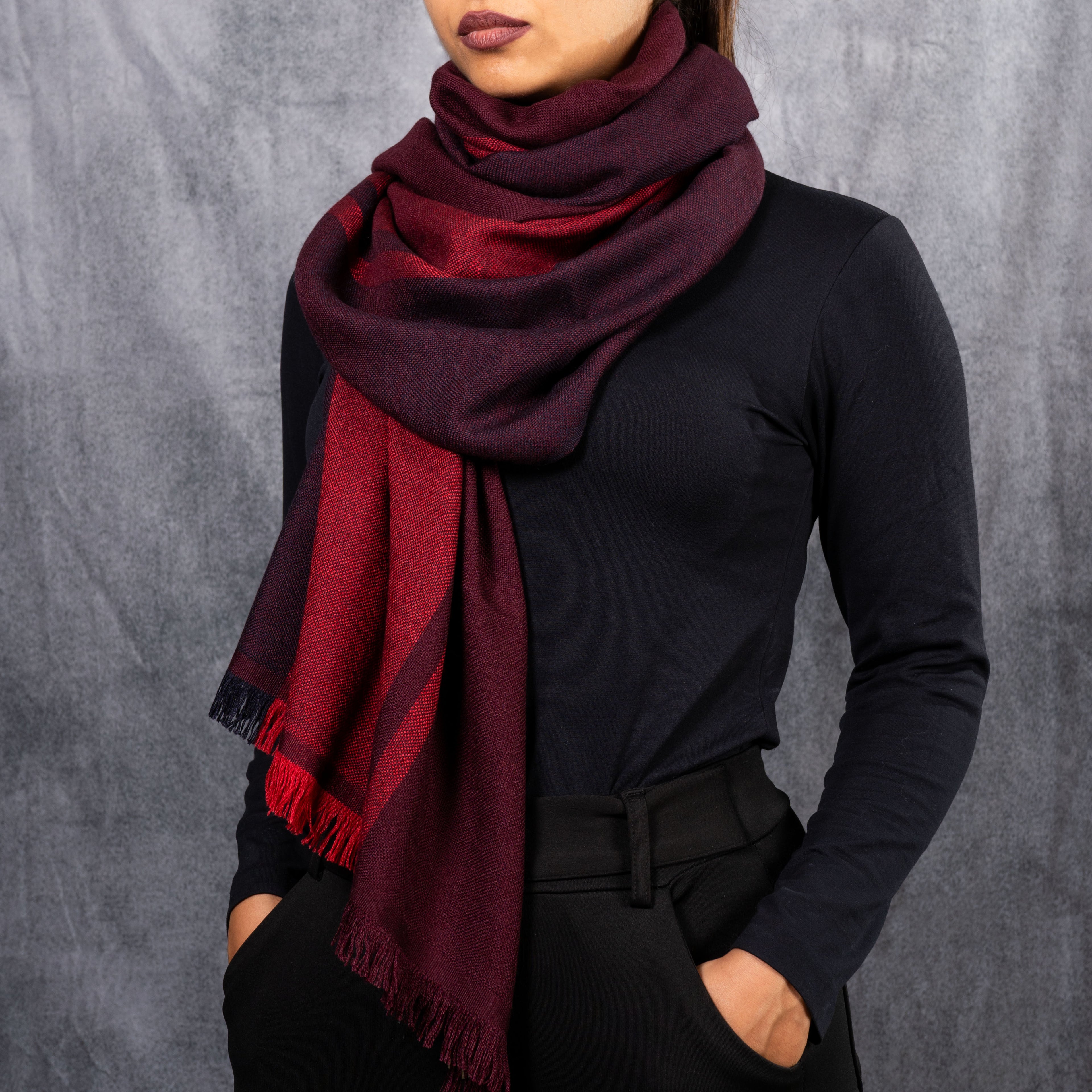 Sciarpa Valentina Rosso/Bordeaux