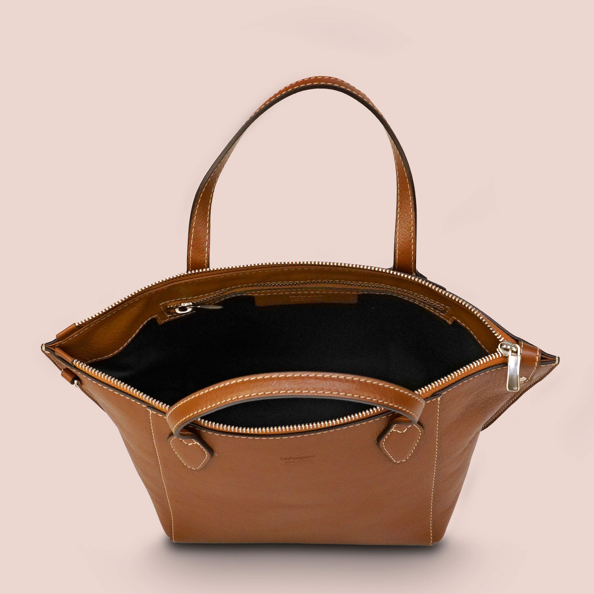 Borsa Mini Zip marrone