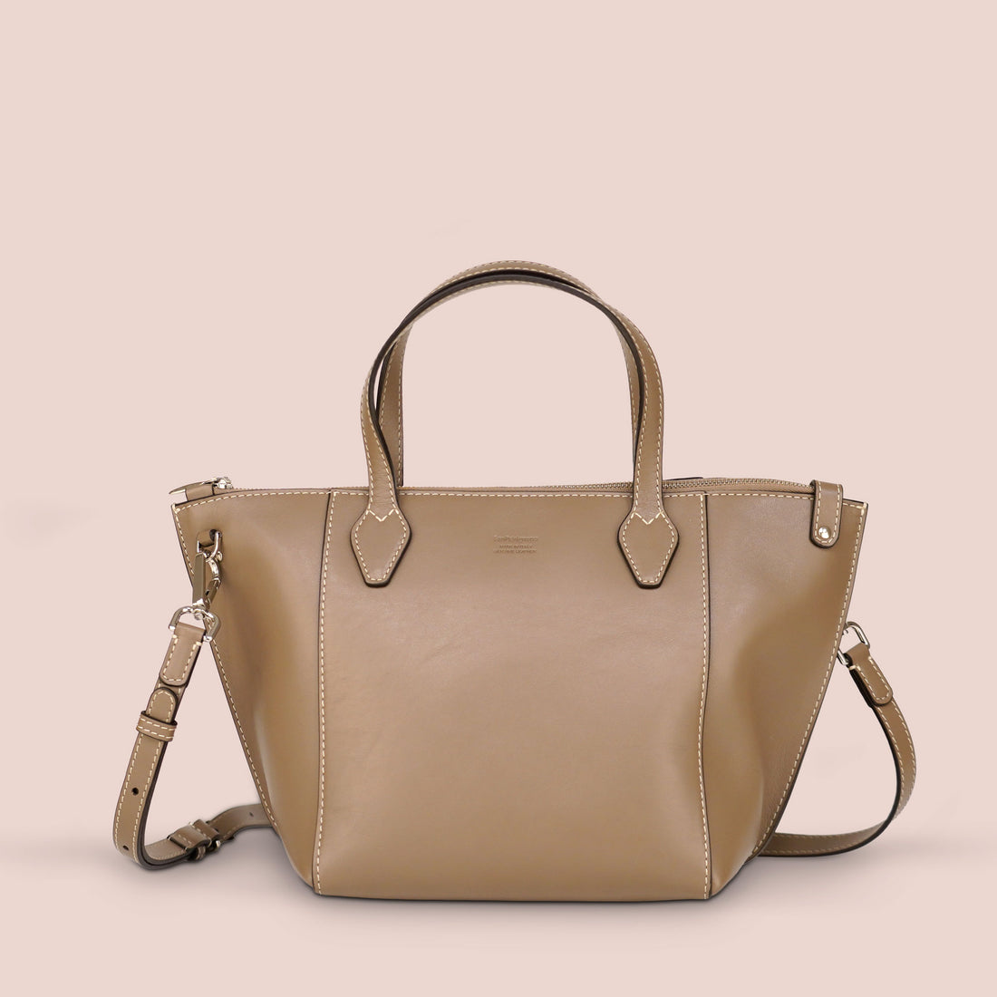 Borsa Mini Zip tortora