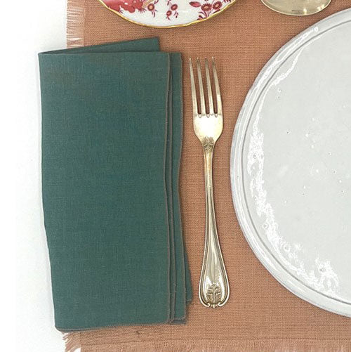 Tovagliolo in lino verde/blu