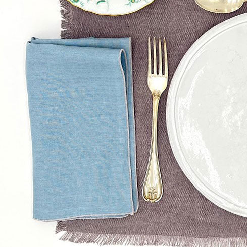 Tovagliolo in lino cielo