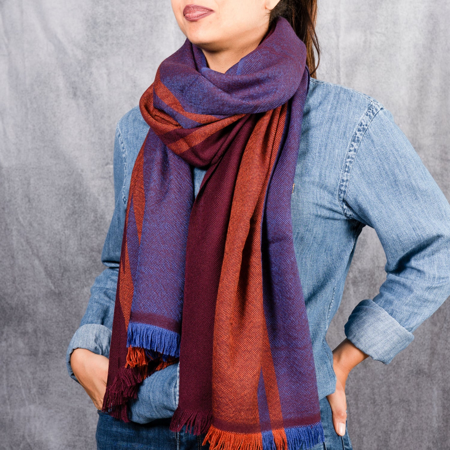 Sciarpa Valentina Arancio/Blu – Shop San Patrignano