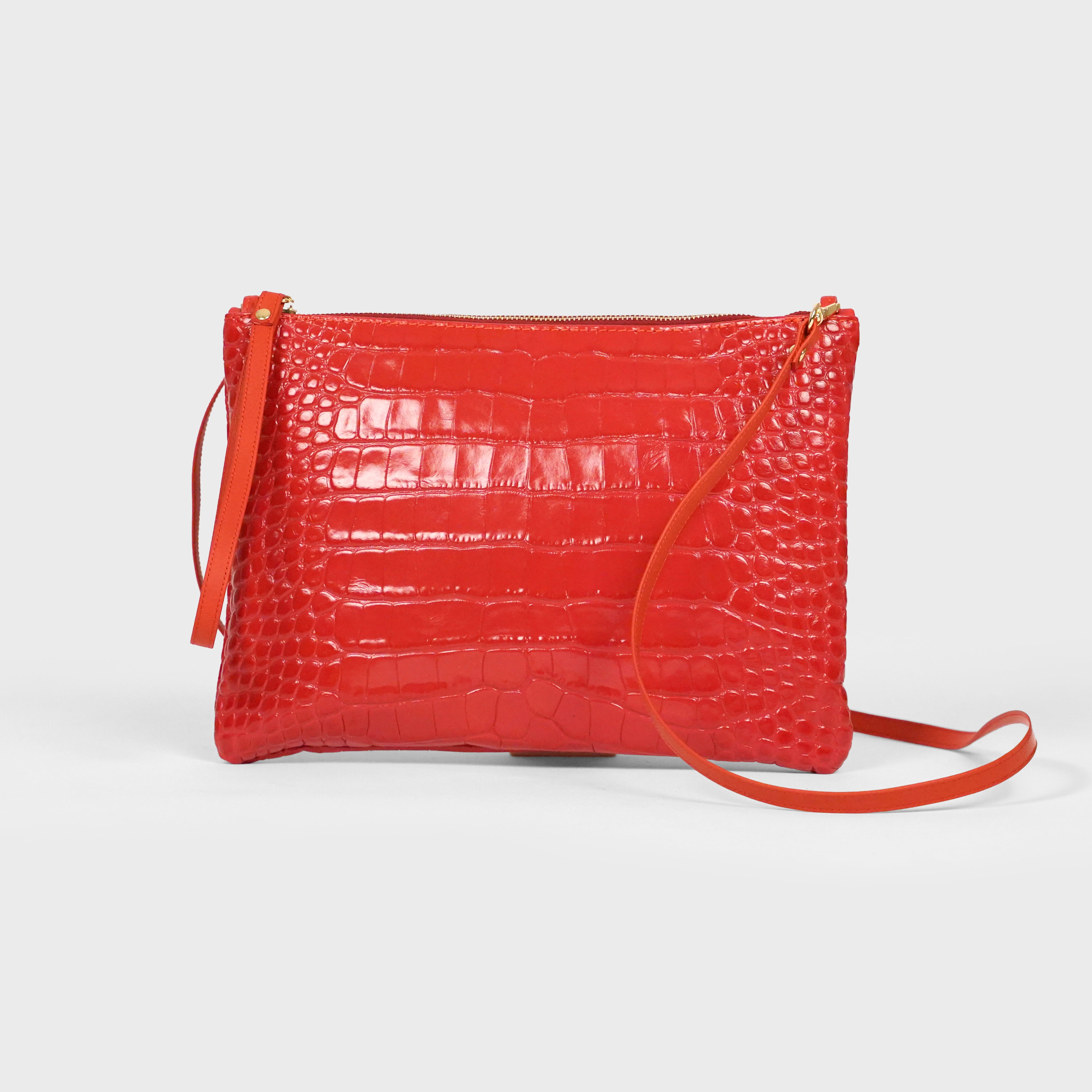 Pochette stampa coccodrillo