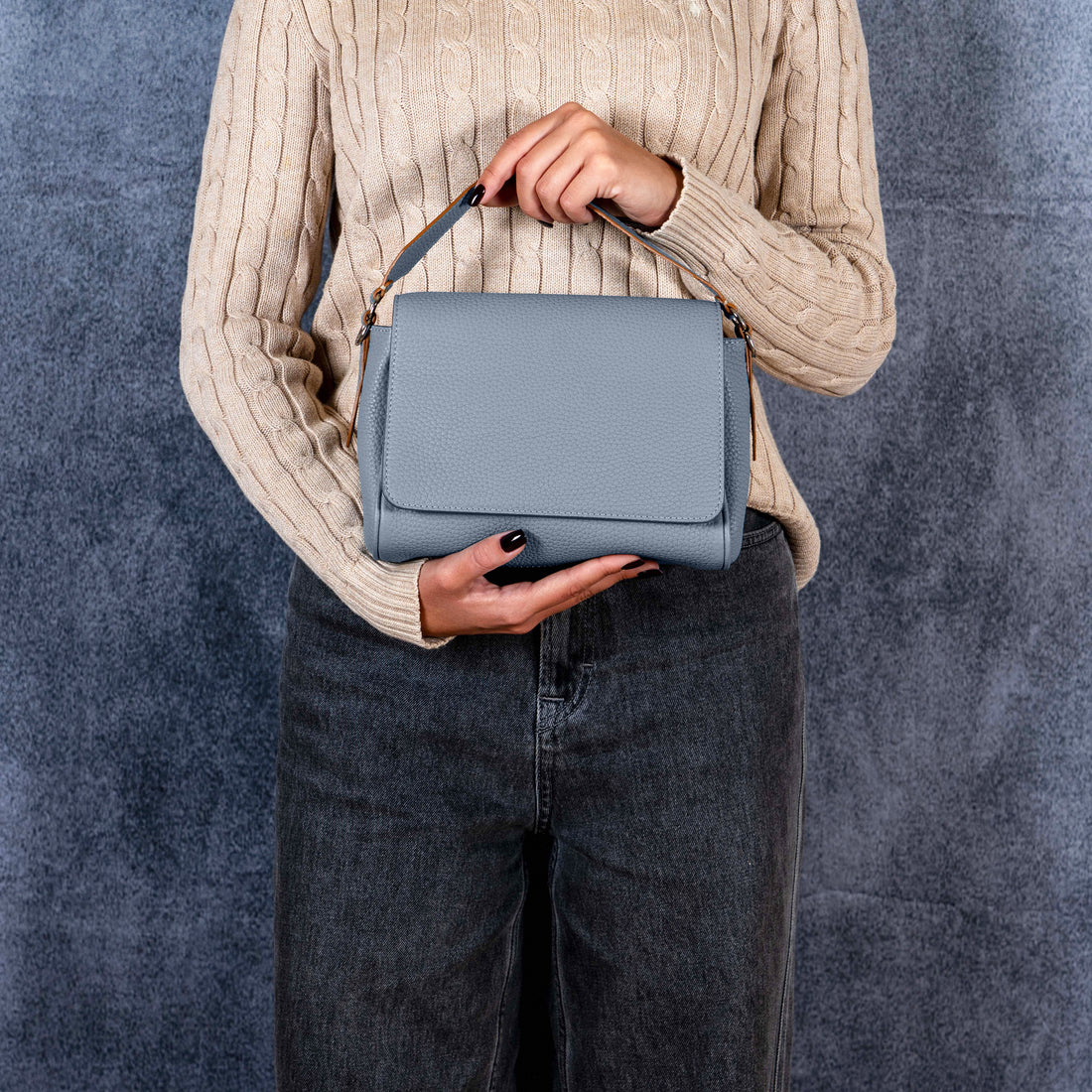 Borsa Mini Crispa azzurro