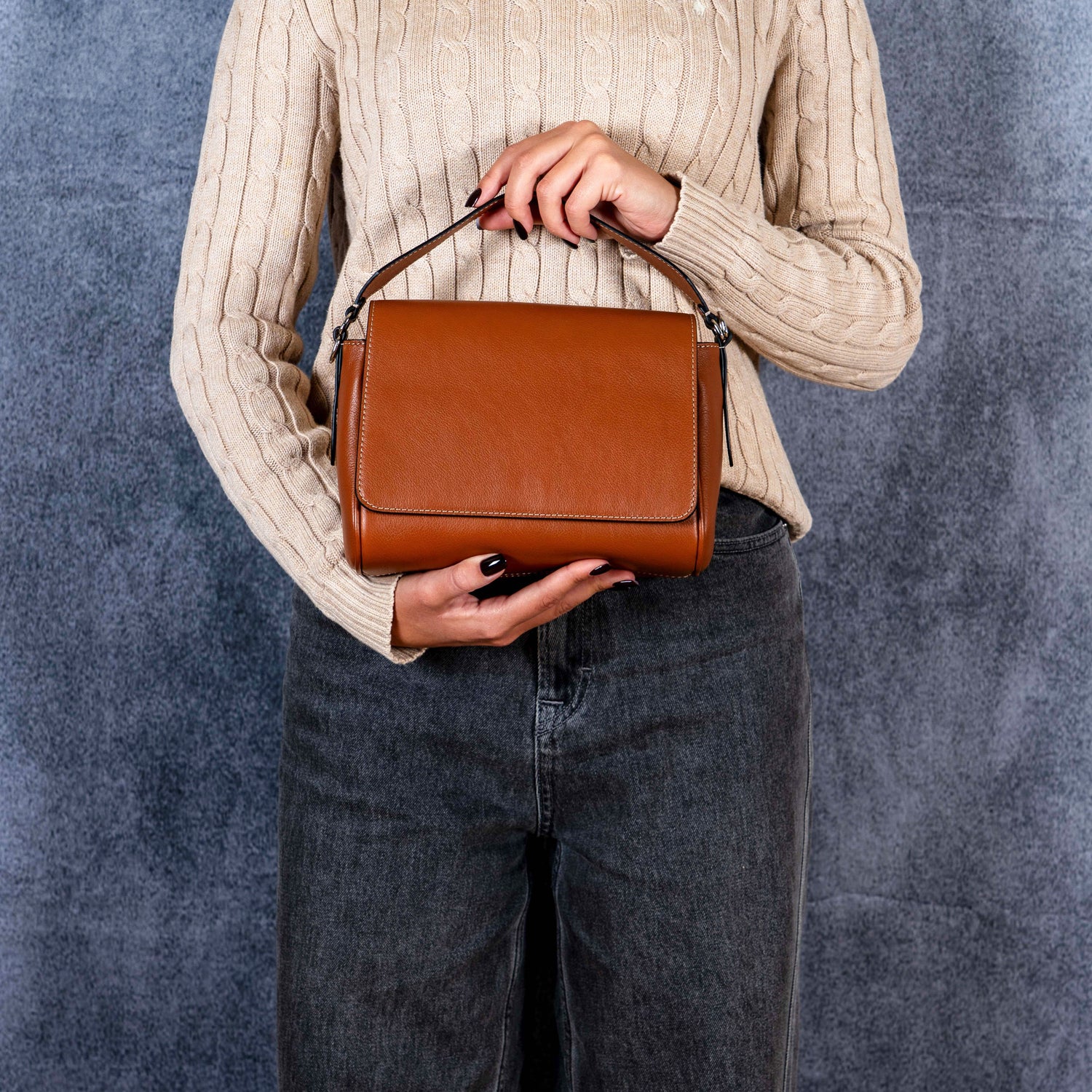 Borsa Mini Crispa marrone