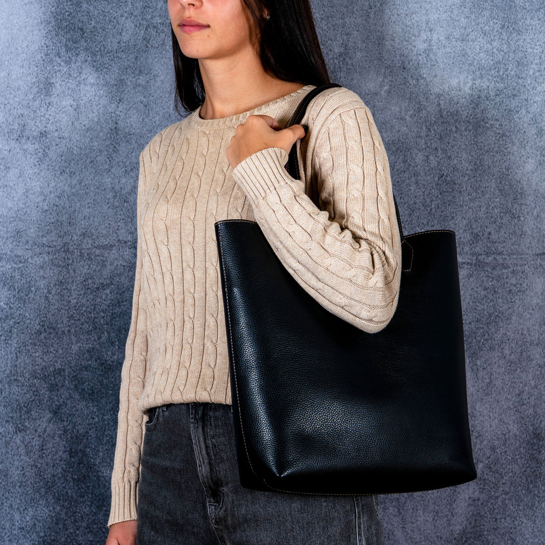 Borsa Bottega nera e rossa