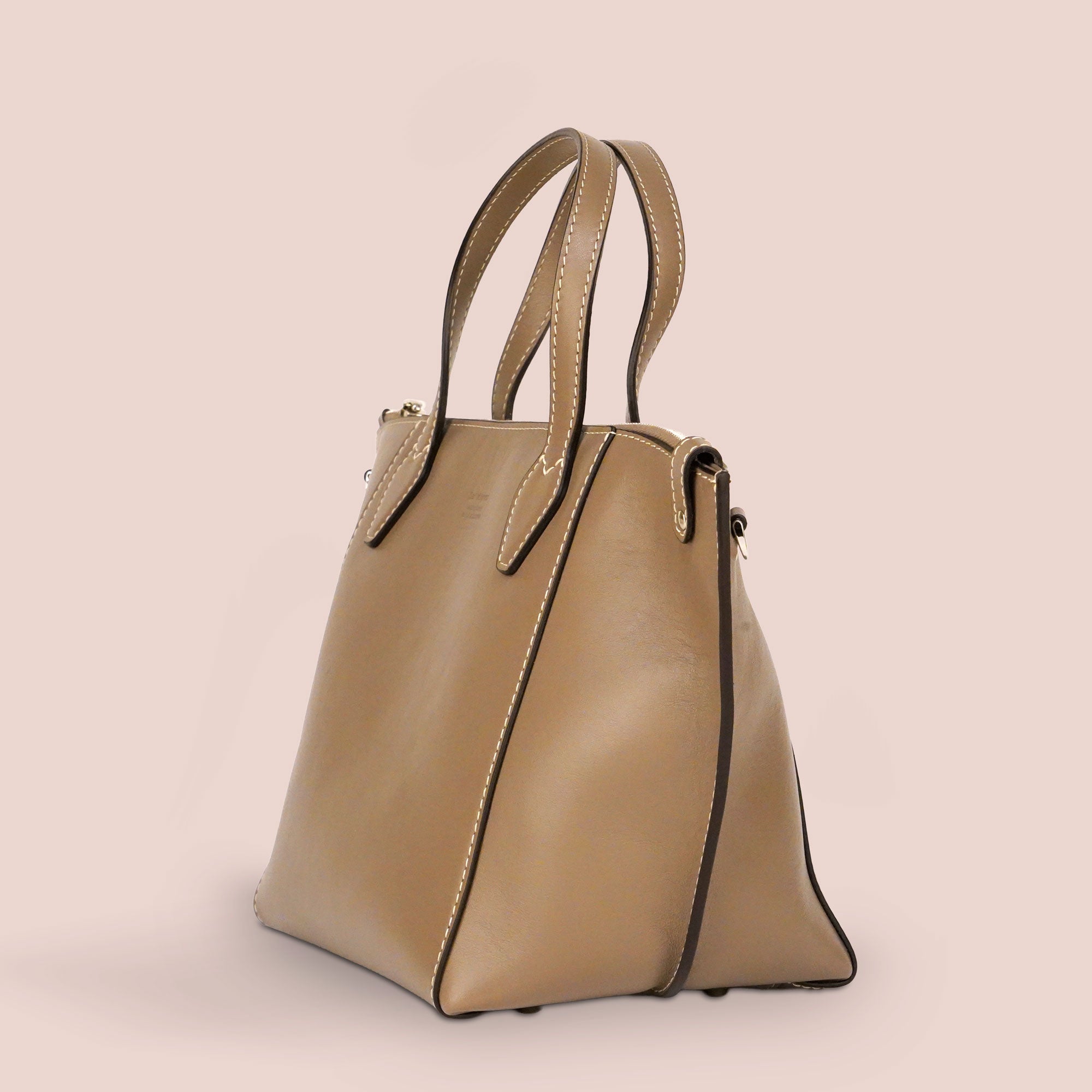 Borsa Mini Zip tortora