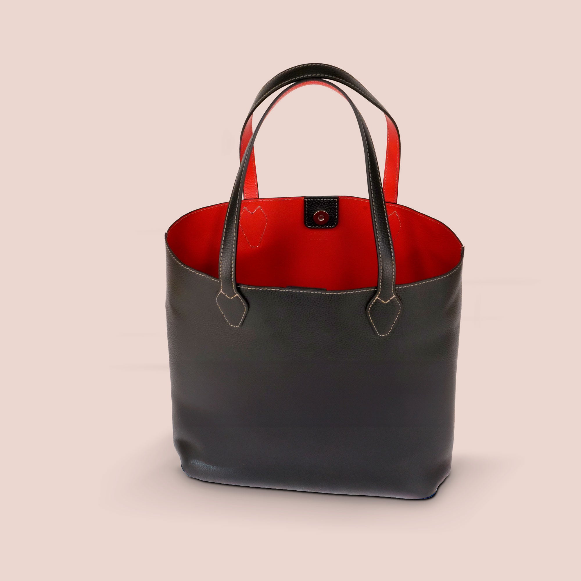 Borsa Bottega nera e rossa