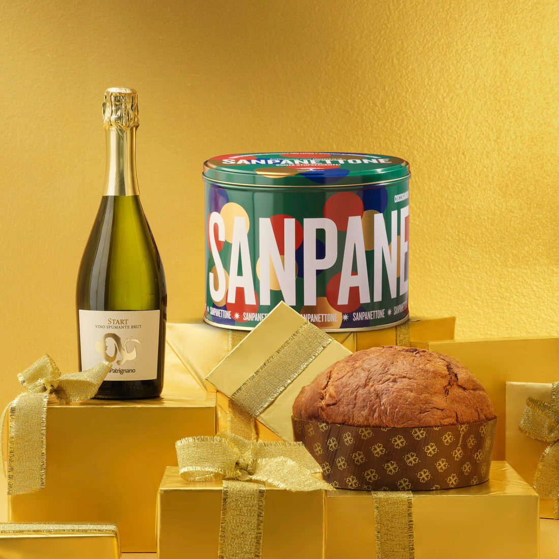 Cesto natalizio Sanpanettone &amp; Co - Oro