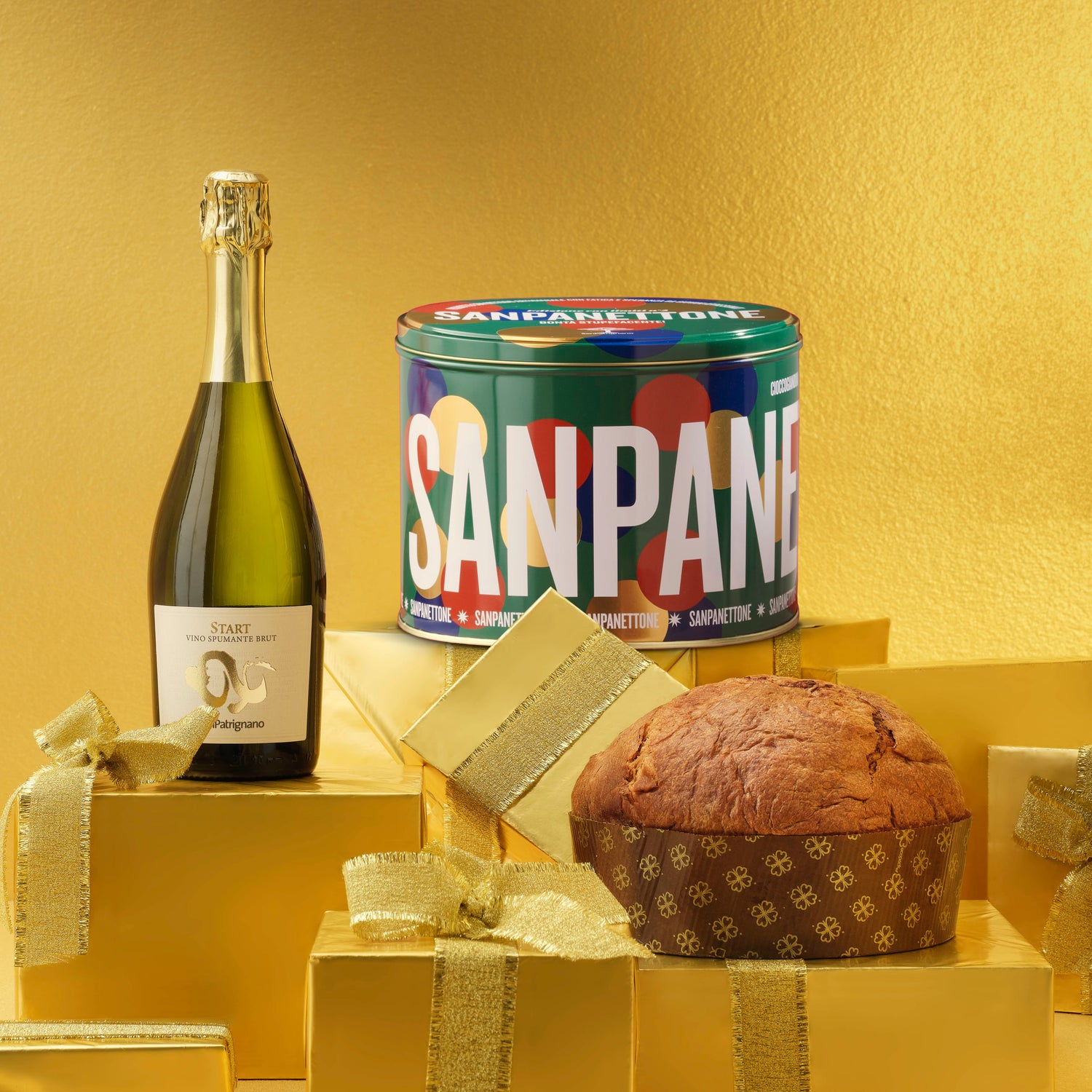 Cesto natalizio Sanpanettone &amp; Co - Oro